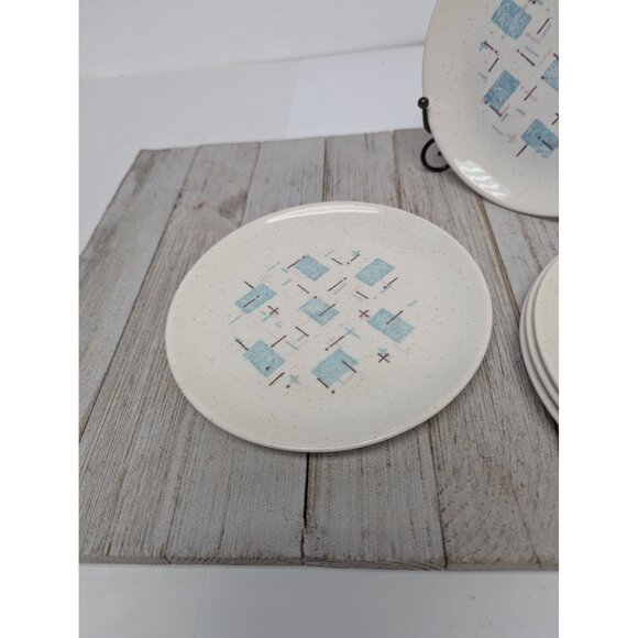 Vintage Set of 5 Vernonware Metlox Heavenly Days 6 1/4” Bread Plates MCM - Picture 5 of 9